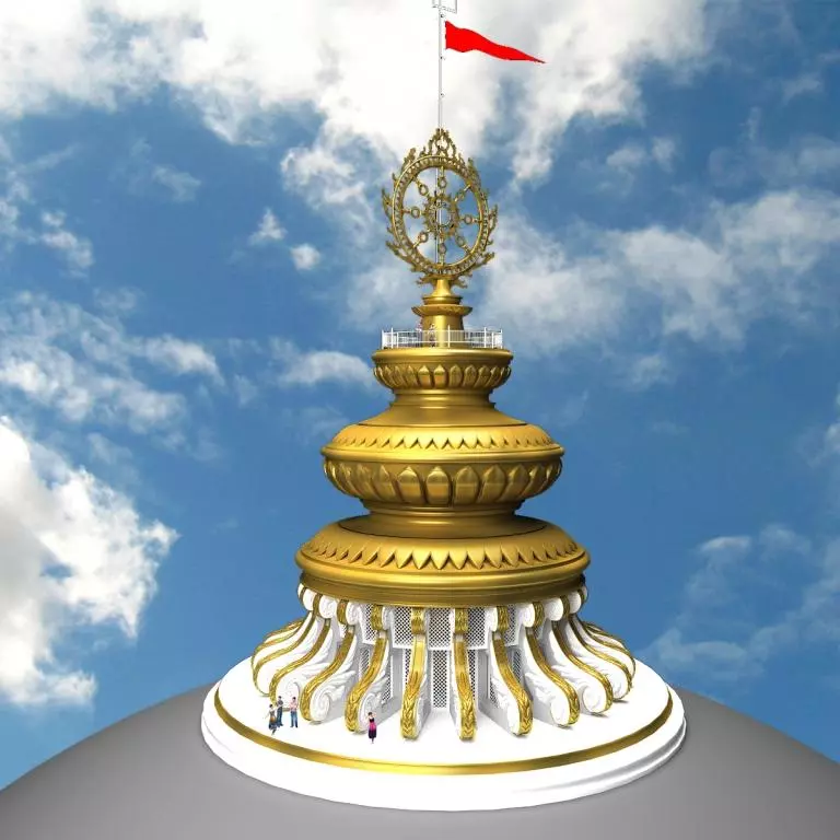 Main Dome Kalash Under Preparation - Temple of the Vedic Planetarium
