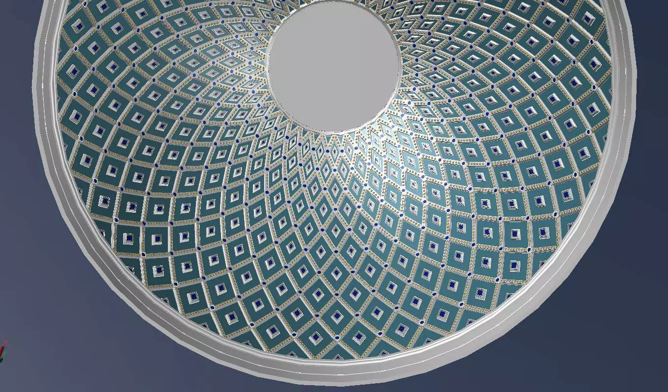 Concepto de techo tipo cofre de cúpula principal TOVP