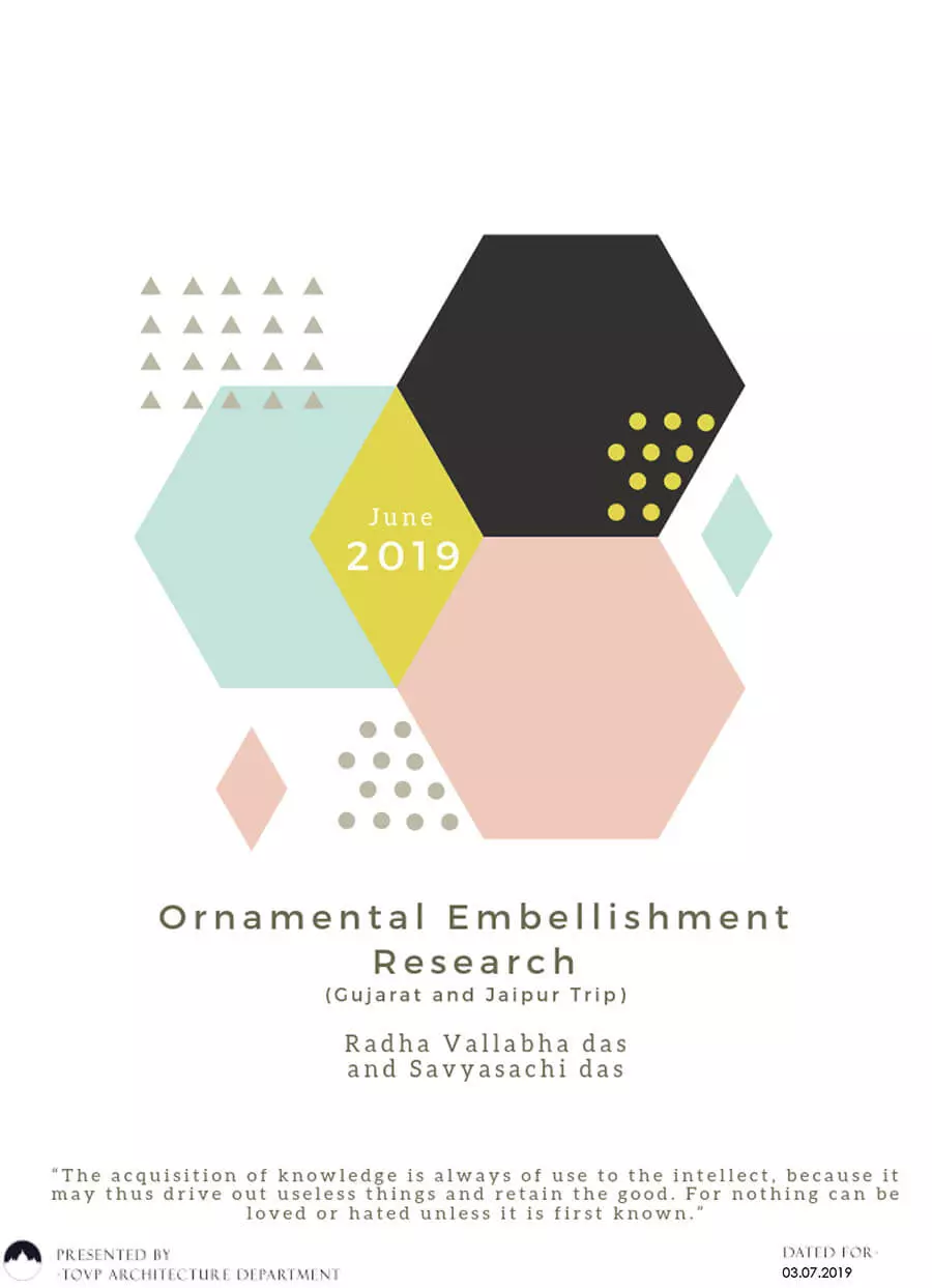 TOVP Architecture Dept. Weekly Report - 20190703 Ornamental Embellishment Research