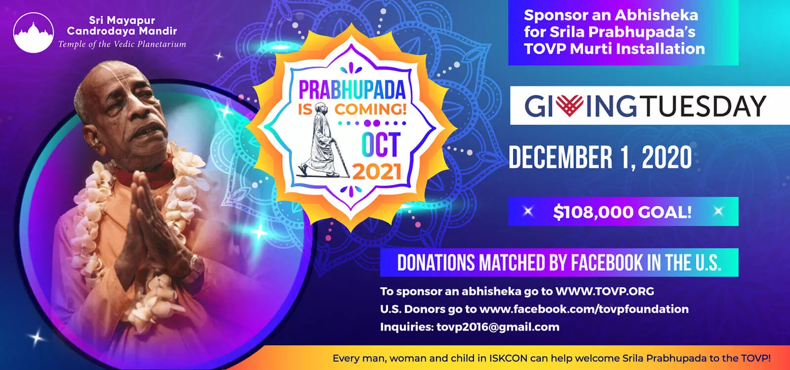 TOVP #GivingTuesday Fundraiser - 1 de dezembro de 2020
