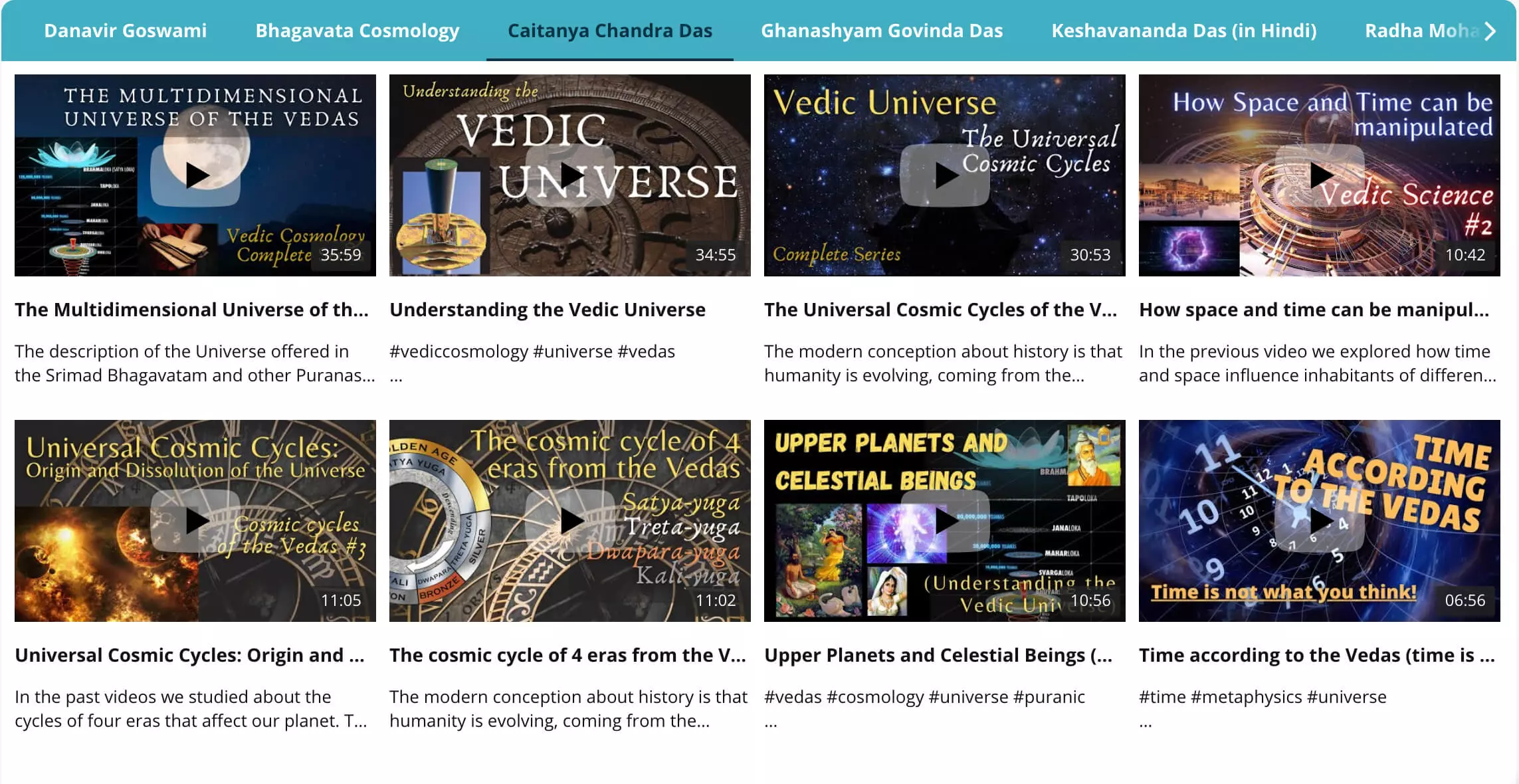 TOVP Vedic Cosmology Videos Section Launch