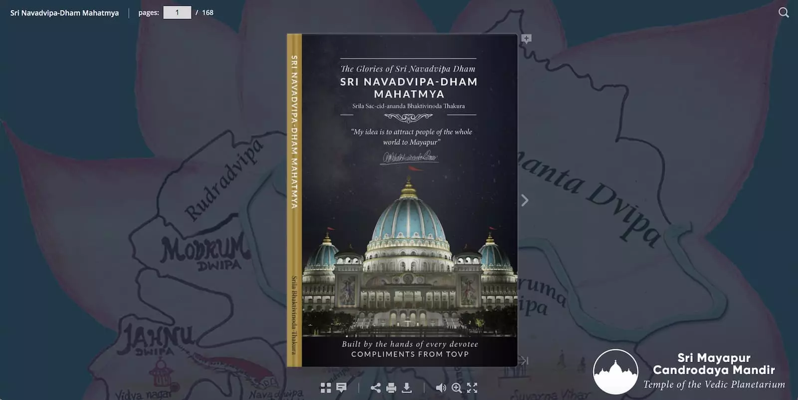 Sri Navadvipa Dham Mahatmya jetzt in der TOVP Flipbook Collection