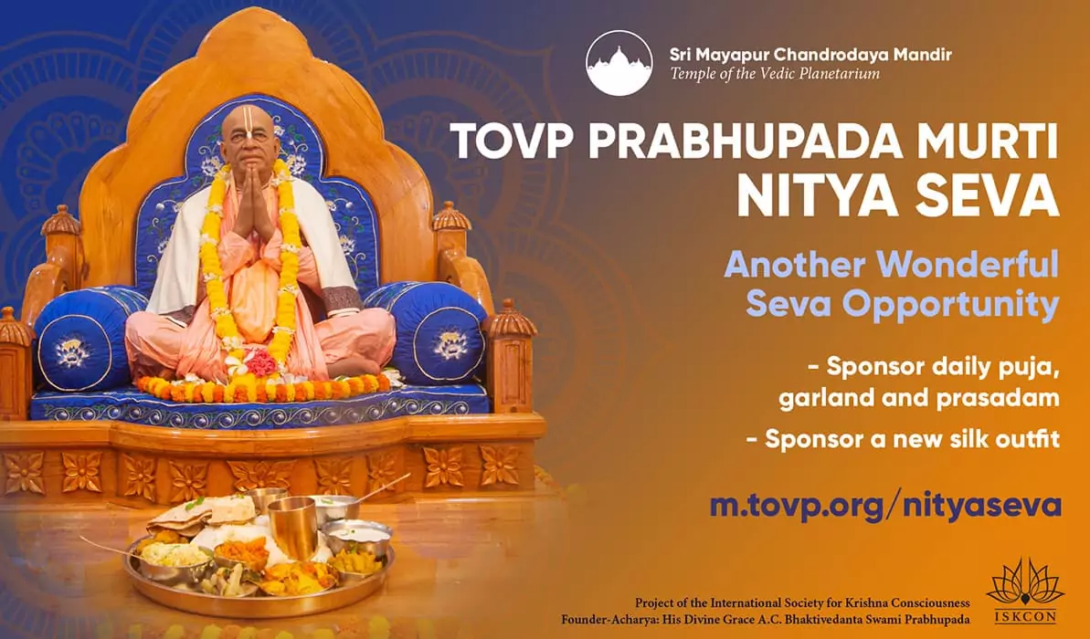 Lanzamiento de la campaña TOVP Prabhupada Murti Nitya Seva
