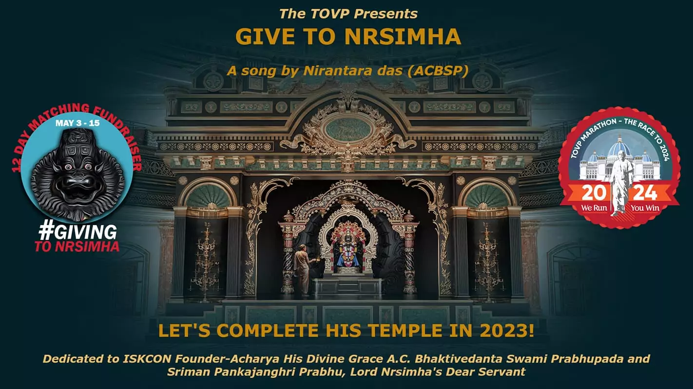 TOVP Apresenta “Give To Nrsimha”: Uma Canção para o Senhor Nrsimhadeva