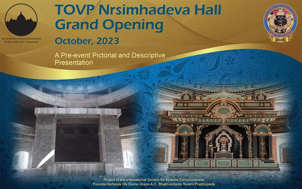TOVP veröffentlicht ein bildhaftes Flipbook vor der Eröffnung des fertiggestellten Nrsimhadeva-Flügels