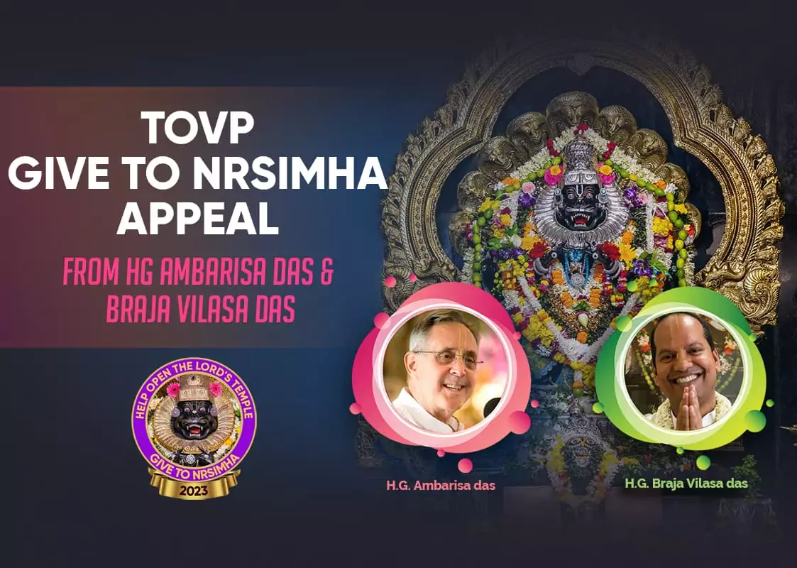 TOVP Donar a Nrsimha 2023 Llamamiento de la campaña de Ambarisa Das