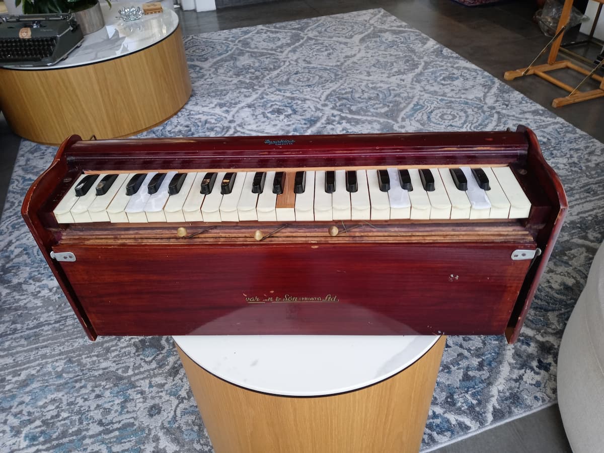 Srila Prabhupada's harmonium from Hawaii