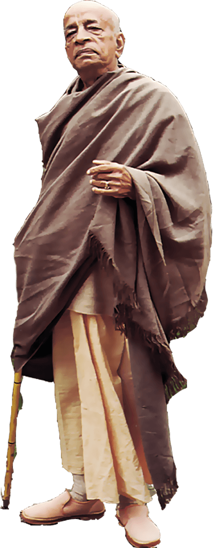 Srila Prabhupada standing with cane image